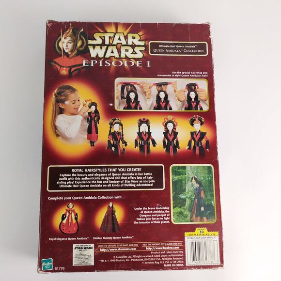 Vtg 1998 STAR WARS Ep1 Ultimate Hair Queen Padme Amidala Fashion Doll NIB NRFB - Picture 5 of 7